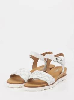 Gabor Comfort – Keilsandalette aus Kalbleder weiß