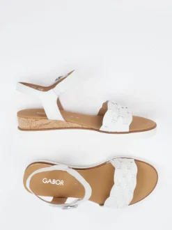 Gabor Comfort – Keilsandalette aus Kalbleder weiß