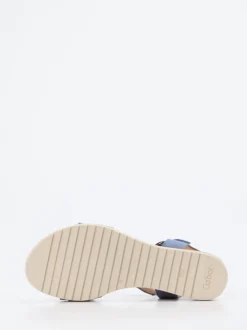 Gabor Comfort – Keilsandaletten aus Veloursleder blau