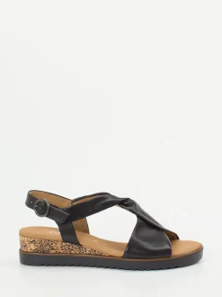 Gabor Comfort – Keilsandalette aus Kalbleder Schwarz