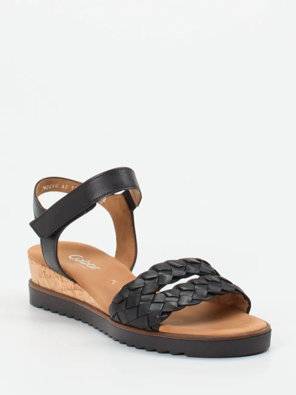 Gabor Comfort – Keilsandalette aus Kalbleder Schwarz