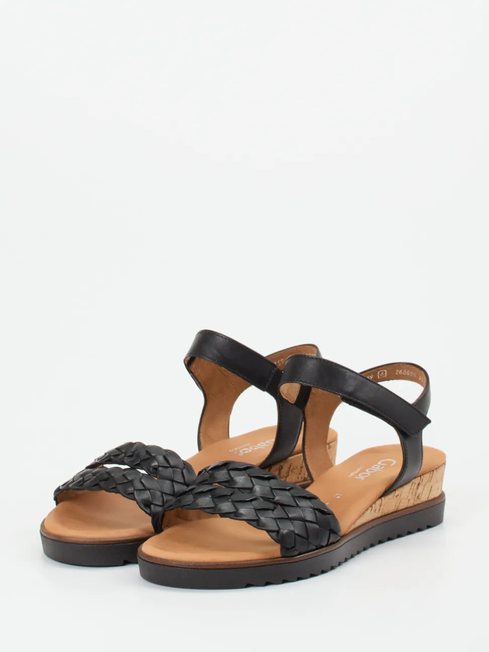 Gabor Comfort – Keilsandalette aus Kalbleder Schwarz