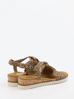 Gabor Comfort – Keilsandalette aus Leder im Leoprint