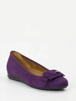 Gabor Comfort – Komfort-Ballerina aus Veloursleder violett