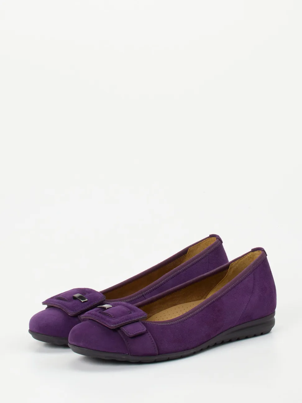 Gabor Comfort – Komfort-Ballerina aus Veloursleder violett