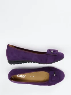 Gabor Comfort – Komfort-Ballerina aus Veloursleder violett