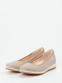 Gabor Comfort – Komfort-Ballerinas aus Nubukleder Beige