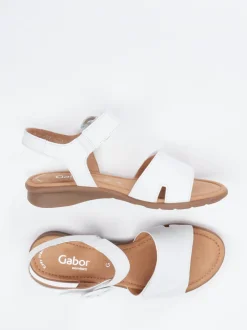 Gabor Comfort – Komfortsandale aus Kalbleder weiß