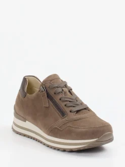 Gabor Comfort – Komfort-Sneaker aus Veloursleder taupe