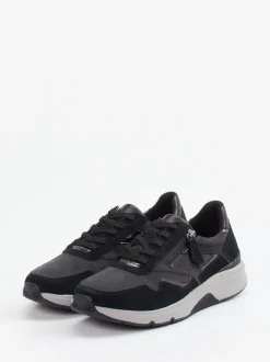 Gabor Comfort – Komfort-Sneaker aus Veloursleder Anthrazit