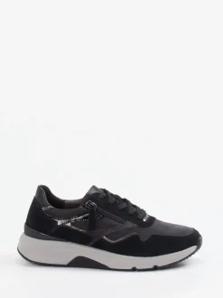Gabor Comfort – Komfort-Sneaker aus Veloursleder Anthrazit