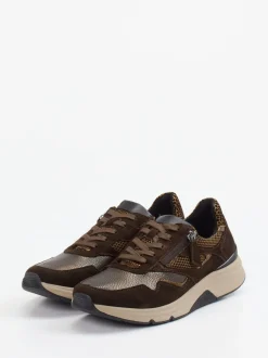 Gabor Comfort – Komfort-Sneaker aus Veloursleder braun