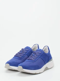 Gabor Comfort – Komfort-Sneaker aus Velours und Mesh blau
