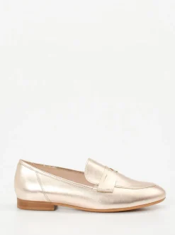 Gabor Comfort – Loafer aus Metallicleder champagner
