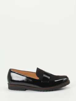 Gabor Comfort – Loafer aus Lack- und Veloursleder schwarz