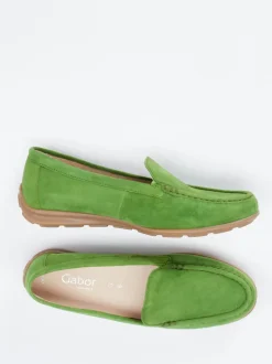 Gabor Comfort – Loafer aus Veloursleder grasgrün