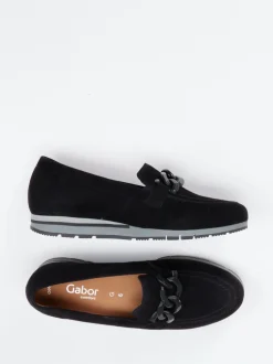 Gabor Comfort – Loafer aus Veloursleder Schwarz