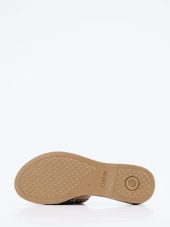 Gabor Comfort – Pantolette aus geprägtem Leder braun