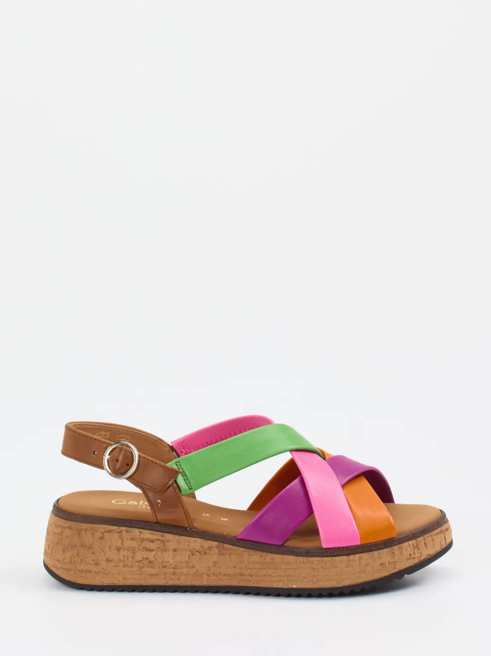 Gabor Comfort – Plateau-Sandale aus Kalbleder multicolor