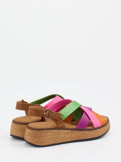 Gabor Comfort – Plateau-Sandale aus Kalbleder multicolor