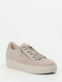 Gabor Comfort – Plateau-Sneaker aus Veloursleder Beige