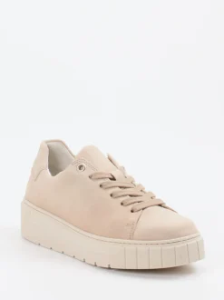 Gabor Comfort – Plateau-Sneaker aus Veloursleder beige