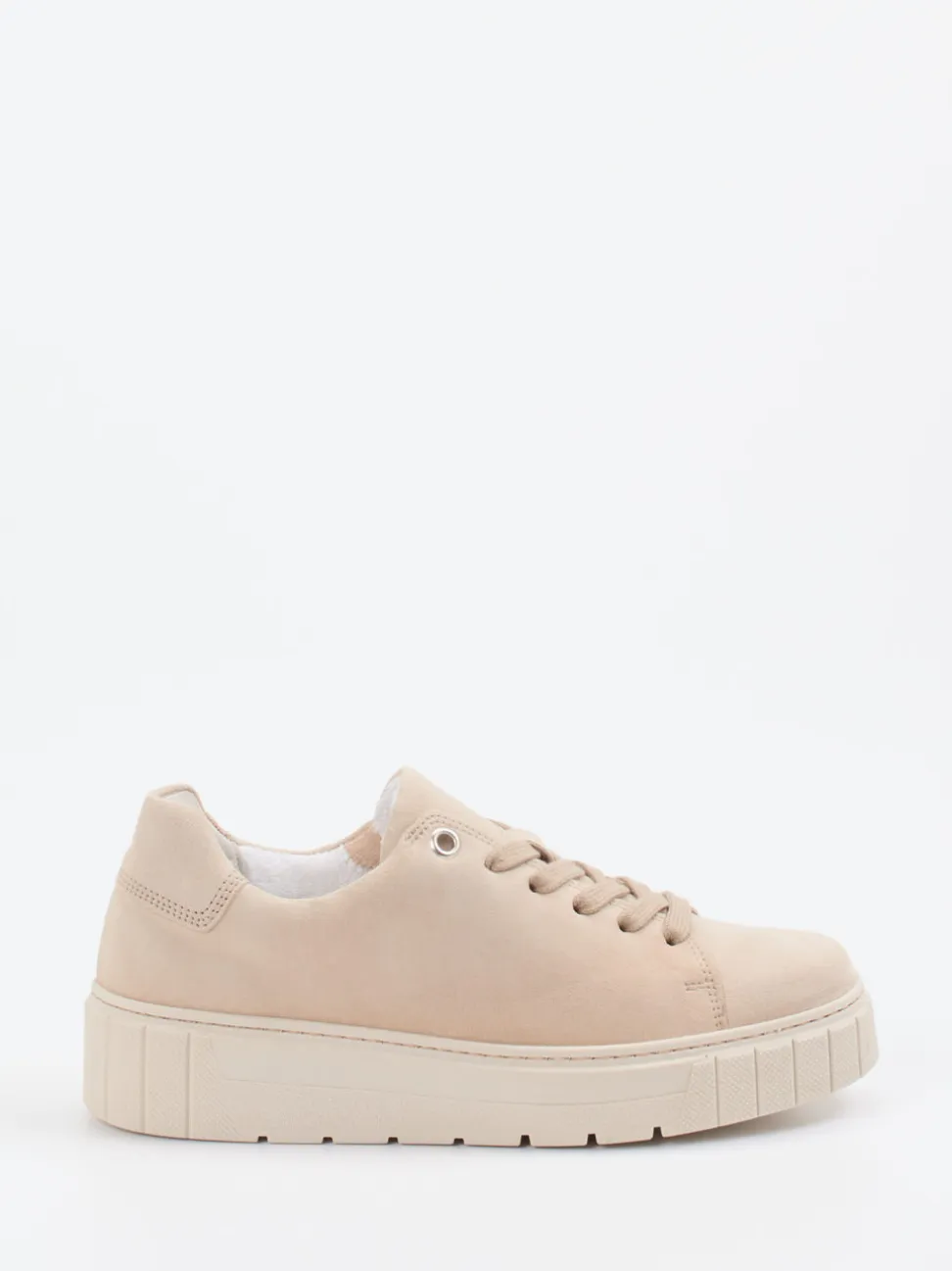 Gabor Comfort – Plateau-Sneaker aus Veloursleder beige