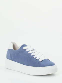 Gabor Comfort – Plateau-Sneaker aus Veloursleder blau