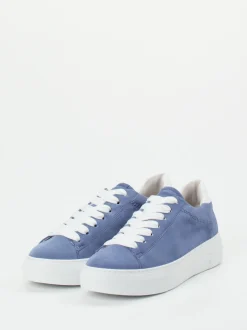 Gabor Comfort – Plateau-Sneaker aus Veloursleder blau