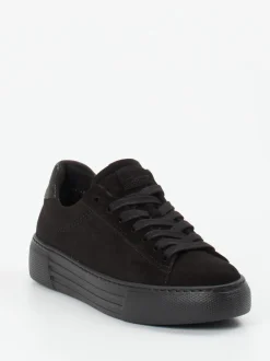 Gabor Comfort – Plateau-Sneaker aus Veloursleder Schwarz
