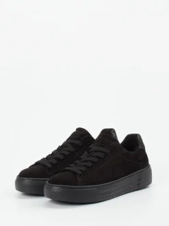 Gabor Comfort – Plateau-Sneaker aus Veloursleder Schwarz