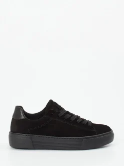 Gabor Comfort – Plateau-Sneaker aus Veloursleder Schwarz