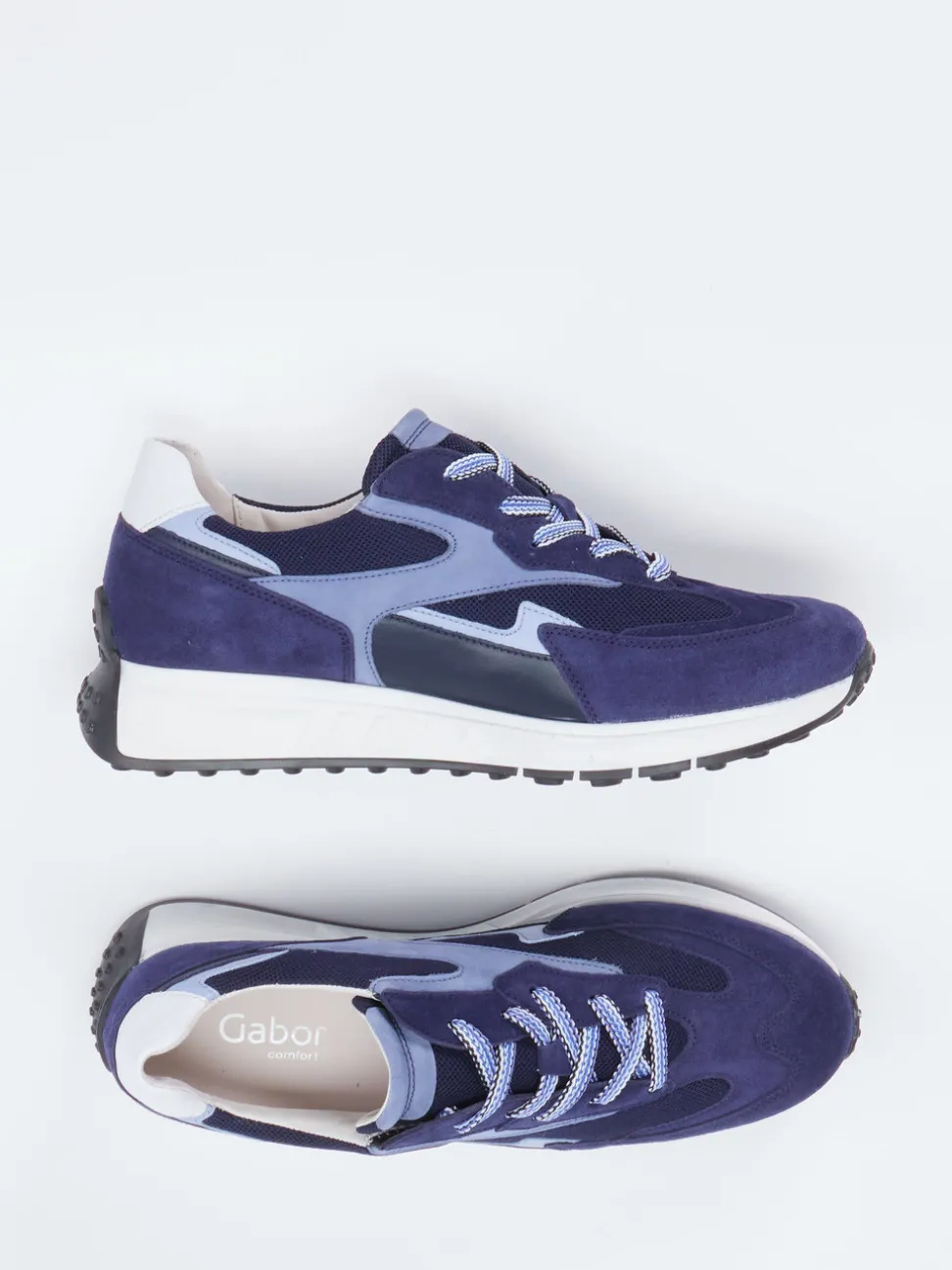 Gabor Comfort – Retro-Sneaker aus Veloursleder Blau