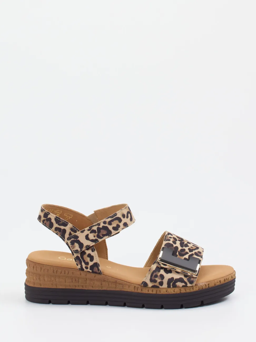 Gabor Comfort – Sandale aus geprägtem Leder mit Leoprint