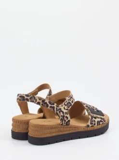Gabor Comfort – Sandale aus geprägtem Leder mit Leoprint