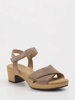 Gabor Comfort – Sandale aus Veloursleder in Taupe