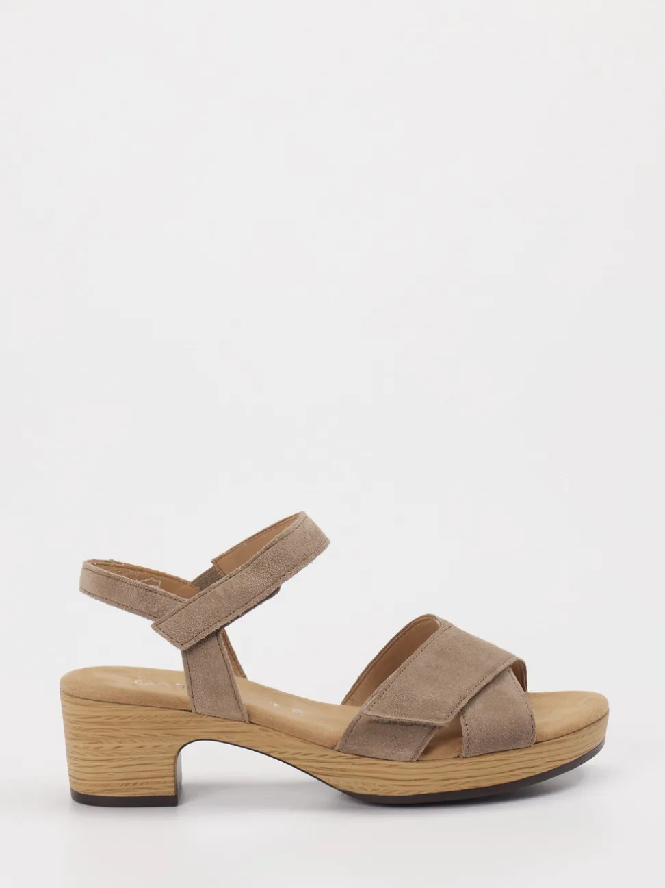 Gabor Comfort – Sandale aus Veloursleder in Taupe