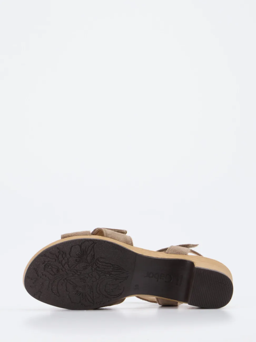 Gabor Comfort – Sandale aus Veloursleder in Taupe