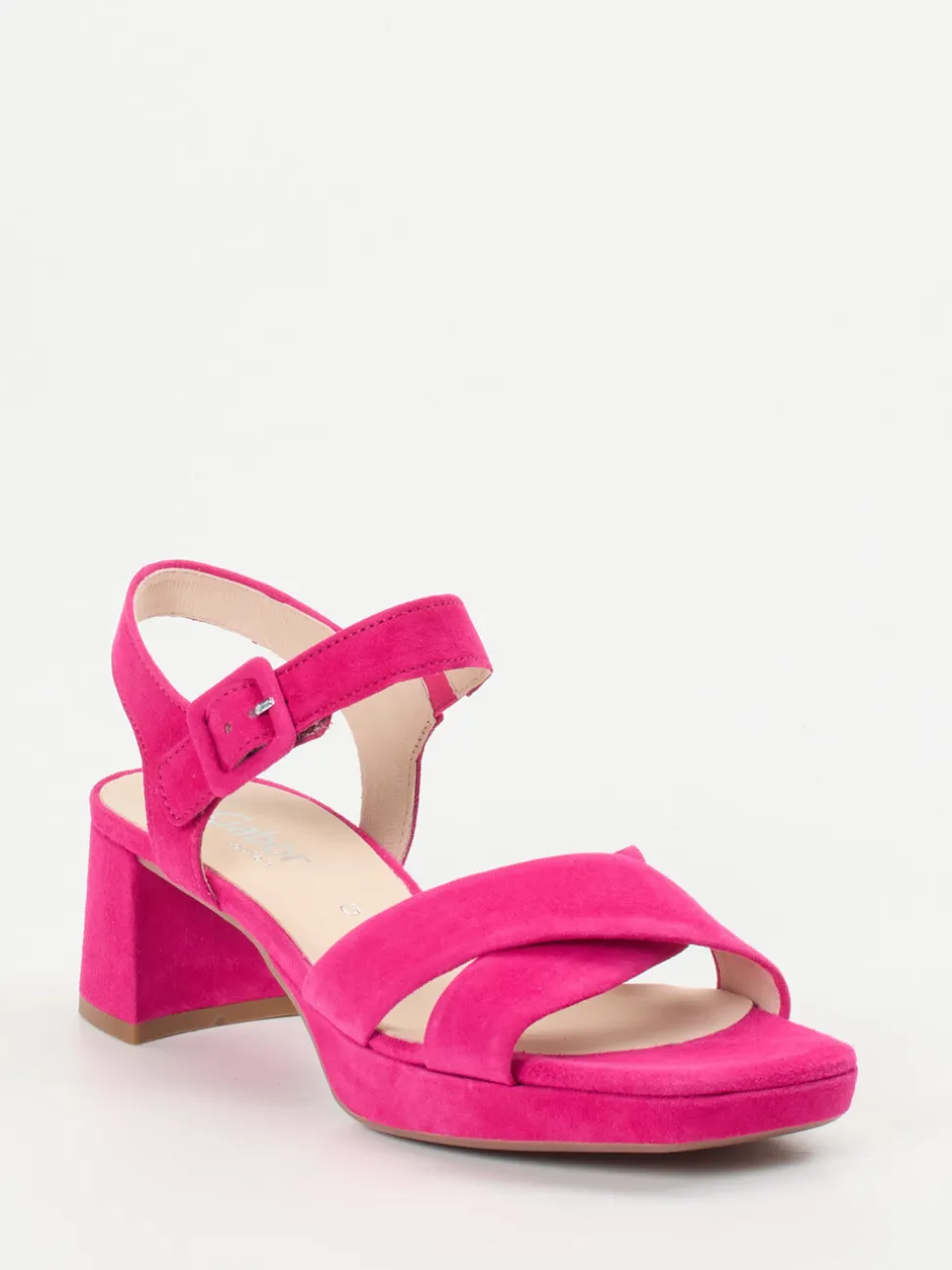 Gabor Comfort – Sandale aus Veloursleder Pink