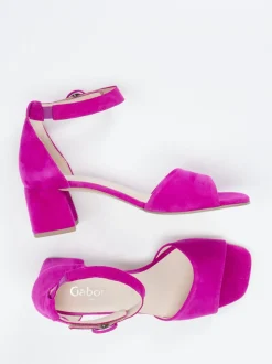 Gabor Comfort – Sandale aus Veloursleder Pinkfuchsia