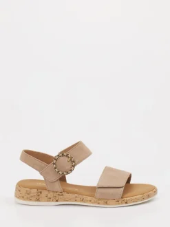 Gabor Comfort – Sandalen aus Veloursleder beige
