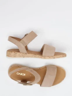 Gabor Comfort – Sandalen aus Veloursleder beige