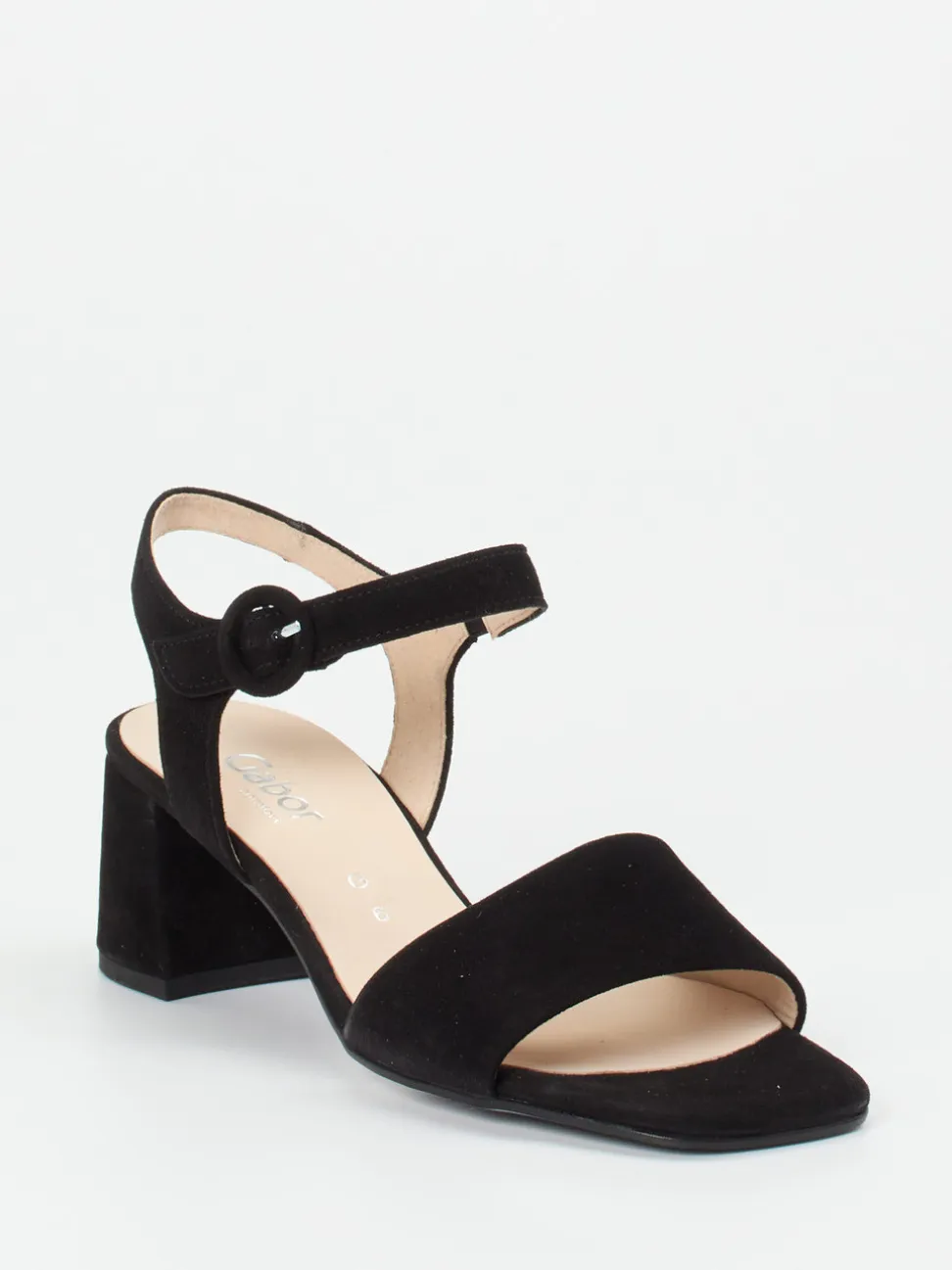 Gabor Comfort – Sandalette aus Veloursleder schwarz