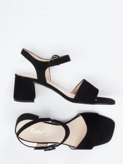 Gabor Comfort – Sandalette aus Veloursleder schwarz