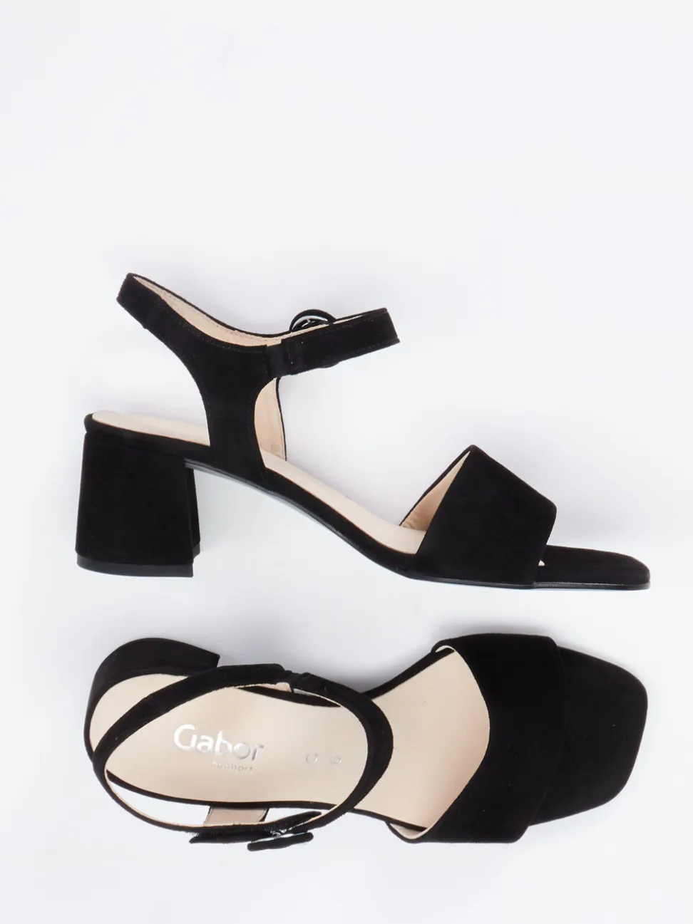 Gabor Comfort – Sandalette aus Veloursleder schwarz