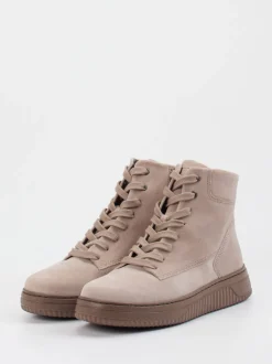 Gabor Comfort – Schnürboots aus Veloursleder Beige