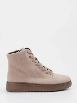 Gabor Comfort – Schnürboots aus Veloursleder Beige