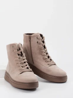 Gabor Comfort – Schnürboots aus Veloursleder Beige