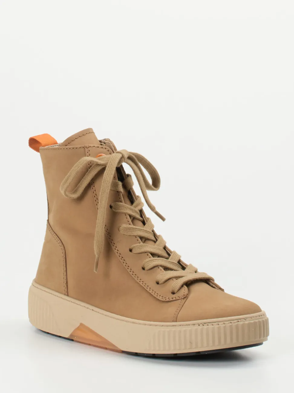 Gabor Comfort – Schnürboots aus Nubukleder Beige