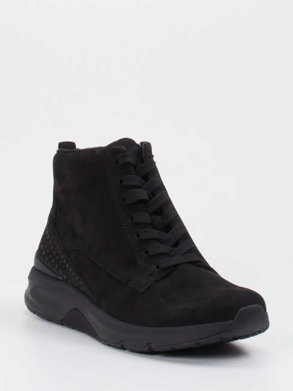 Gabor Comfort – Schnür-Boots aus Nubukleder Schwarz